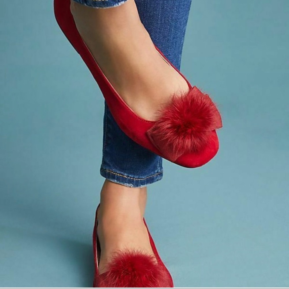 Anthropologie | Bisue | Fucsia Ballerinas Suede Flats Size 40